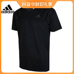 adidas 阿迪达斯 短袖男t恤夏季黑色舒适休闲圆领运动上衣HC0409 119元