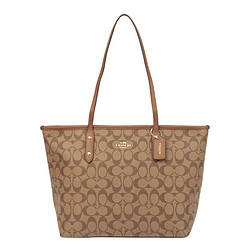 蔻驰(coach)女包 女士奥莱款经典标志双面老花city托 