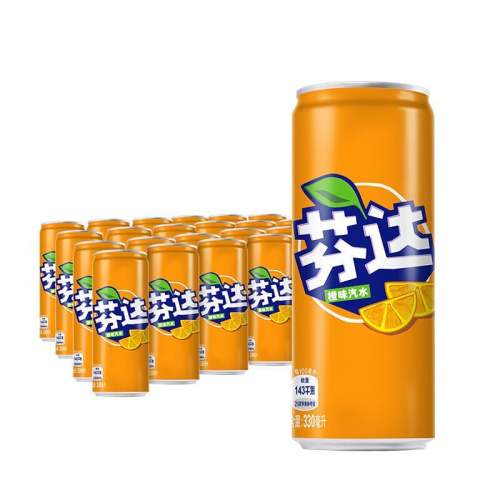 可口可乐芬达饮料330ml*24听装橙味碳酸饮料汽水整箱正品包邮特价 38.
