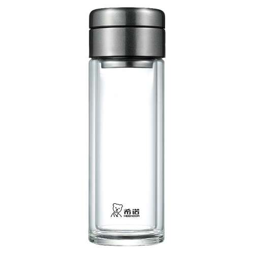 百亿补贴:珠光本-250ml-礼盒装-圆润款 希诺办公室茶水分离双层玻璃杯