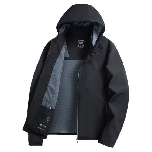 hazzys哈吉斯男装2024秋冬新款时尚休闲拉链连帽抽绳运动夹克外套1149