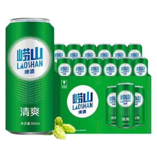 聚划算：崂山清爽 500ml/6瓶 青岛崂山啤酒整箱12/24罐特惠 20元