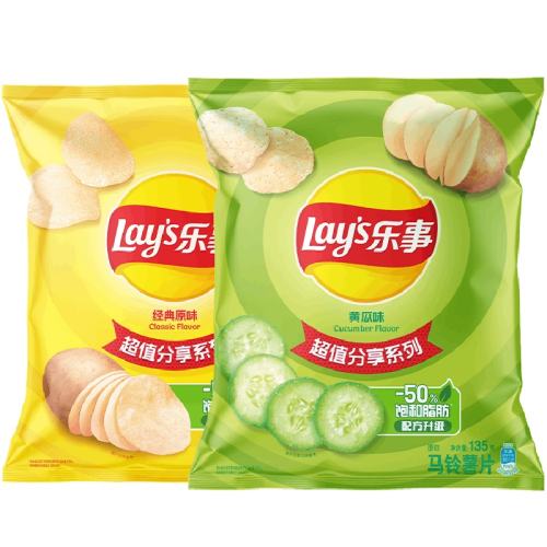 Lay's/¾ԭƬԭζ+ƹζ135g2ʳ89.8Ԫ5(17.96Ԫ/88VIP 95)