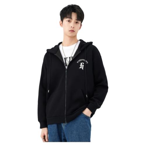 聚划算:花灰色 l 快鱼2023新款春季男装连帽开衫卫衣宽松大版慵懒时髦