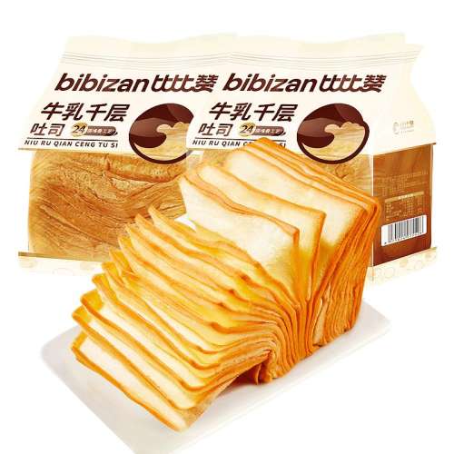比比赞 牛乳千层吐司面包 80g 4包