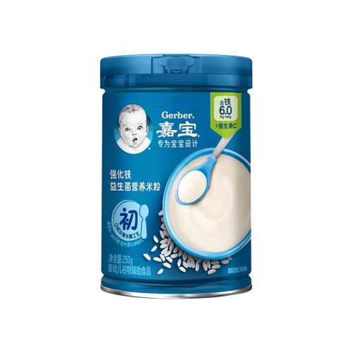 【初尝高铁米粉】原味米粉250g*1 嘉宝高铁米粉宝宝辅食米糊米粥 149.64元拍3件(合49.88元/件)