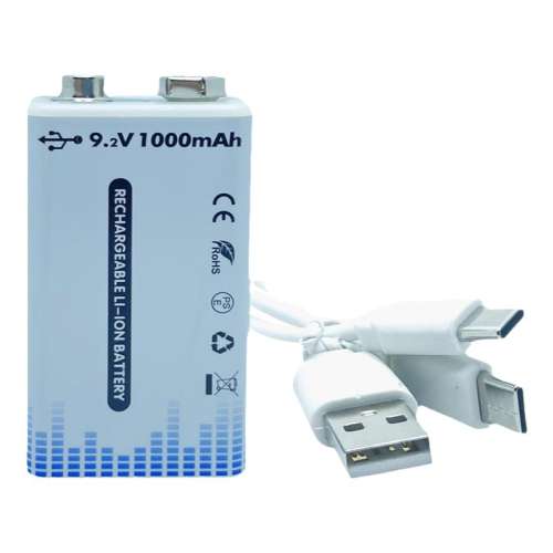1节 9V充电锂电池1000mAh 诺星9V电池1000mAh大容量USB充电 47.66元拍2件(合23.83元/件)