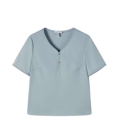 百亿补贴：蓝色 S 菲妮迪V领印花百搭雪纺衫 298.35元