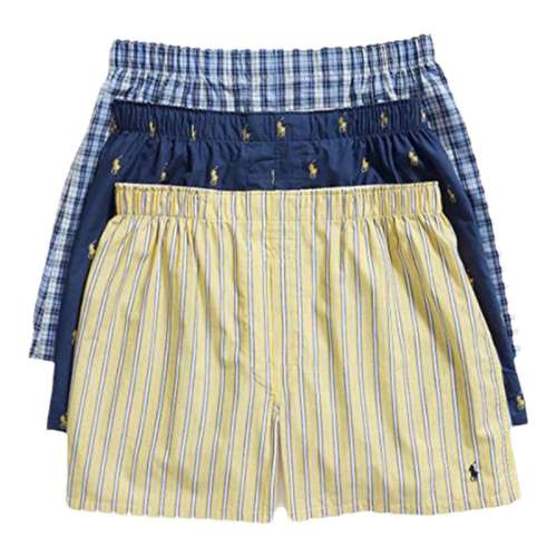 S Navy/Stripe/Plaid 拉夫劳伦Ralph Lauren男内裤四角裤短裤平角裤纯棉3条送男友居家 594.15元