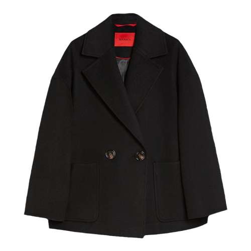 黑色 38 MAX&Co.双排扣廓形羊毛大衣 2400元