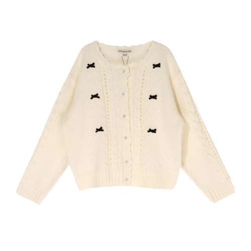 白色 110cm IVY HOUSE甜美手工感毛衣外套 394.8元