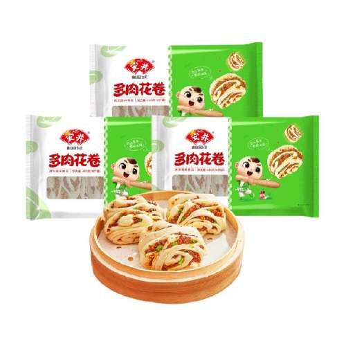 多肉花卷480g*3袋 安井多肉口味冷冻速食花卷1.44kg×1组 57.8元