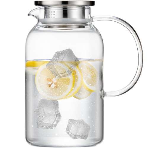 聚划算：直身冷水壶1000ml-【食品接触用】PP盖 GIANXI/捷安玺耐冷耐热玻璃水壶 52.5元拍3件(合17.5元/件)