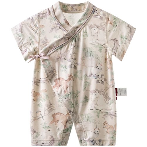 枫丹白露 52cm [618尖货]aqpa爱帕新生儿婴儿衣服莫代尔夏季短袖连体衣哈衣爬服 126.65元