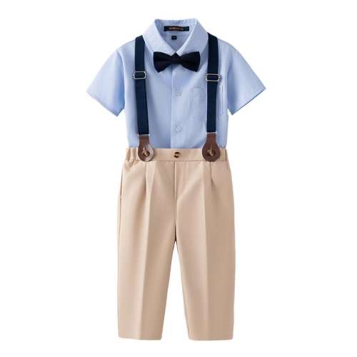 蓝色套装3 90cm 罗蒙男童礼服套装花童礼服 76.42元