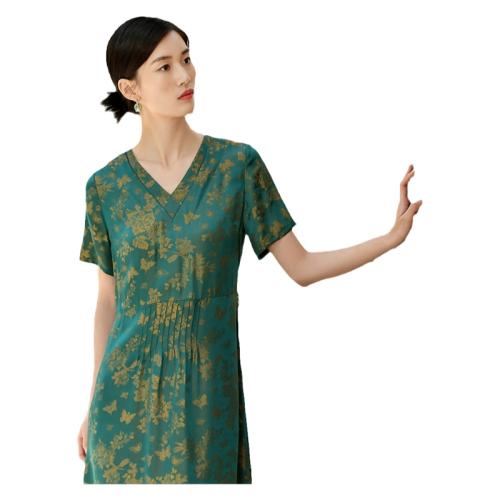 780 S 国风经典小碎花桑蚕丝真丝连衣裙 实付879.75元