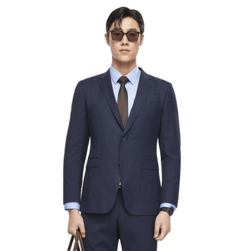 深蓝色 170/92A 雅戈尔男士套西春季新款官方商务休闲隐格品质羊毛西装外套4493 实付1678.8元,折合559.6/件