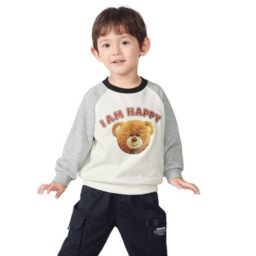 聚划算：米白-宝爸宝妈-10302 160cm 男长袖儿童t恤巴拉巴拉洋气 229.6元拍4件(合57.4元/件)