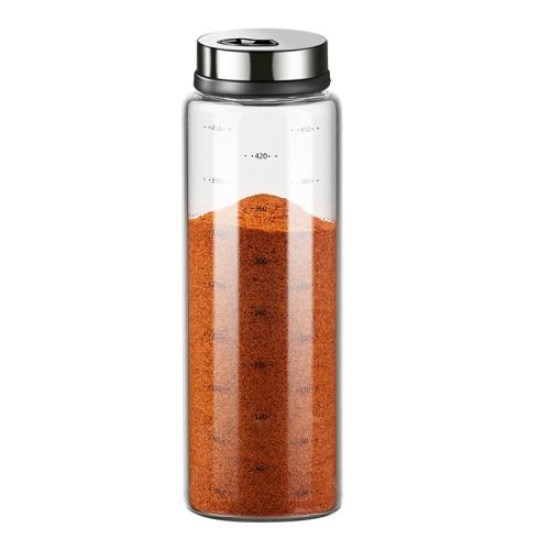 聚划算：【小号200ml1只装】304盖子+高硼硅玻璃瓶身 【多功能出口】玻璃不锈钢调料罐 52.3元拍5件(合10.46元/件)