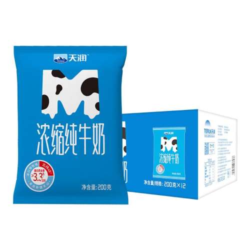 12包 天润浓缩纯牛奶M枕早餐12包整箱 实付33.8元