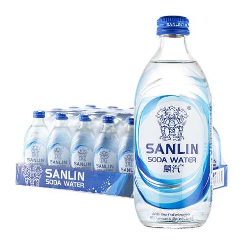 聚划算：350ml*24瓶 三麟旋盖无糖气泡原味苏打水 59.9元