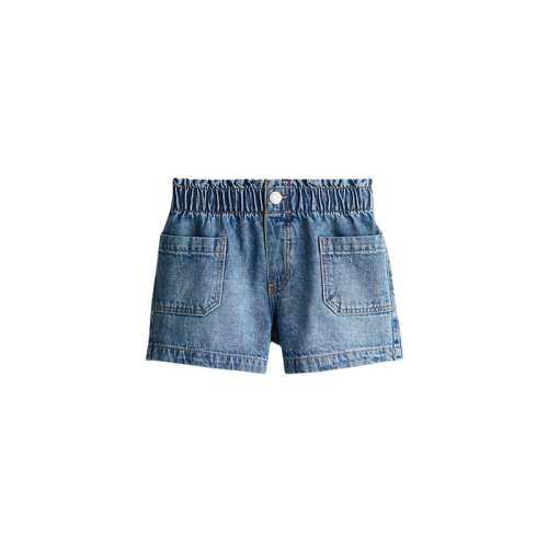 90/50 浅牛仔蓝 HM童装女童牛仔裤夏季柔软可爱水洗棉质宽松款牛仔短裤1115791 54.4元