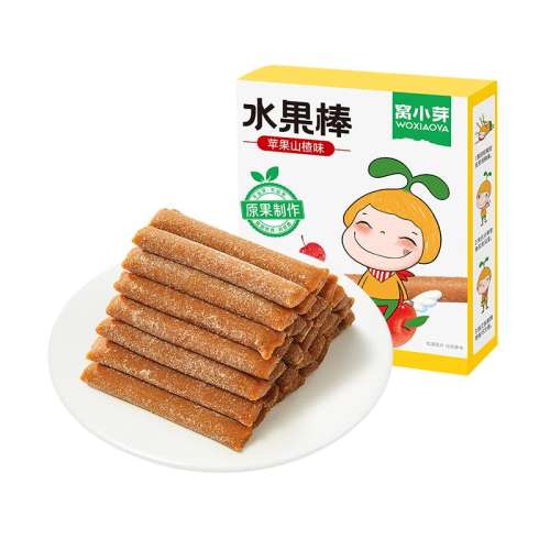 聚划算：【4盒】樱桃水蜜桃 树莓蔓越莓味草莓香蕉苹果山楂, 窝小芽水果棒果肉条零食 150.93元拍3件(合50.31元/件)