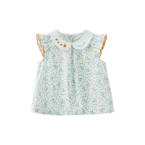 橙蓝色 90cm 齐齐熊田园翻领圆领衬衫潮宝宝 101.15元
