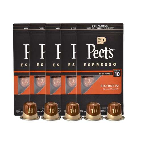 精粹浓缩5.3g*50颗 【自营】Peets皮爷法国原装进口胶囊咖啡精粹浓缩10号5.3g*5盒 170.19元(需88VIP 95折)