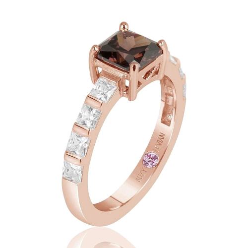 ɫ US 7.5 ӪSuzy Levian Rose ǳɫ Asscher Cut ﯵʯ