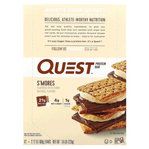 S'Mores|Ӫ 12λ ֱQuest Nutritionװɿ޻Ǽбζ12270.6Ԫ