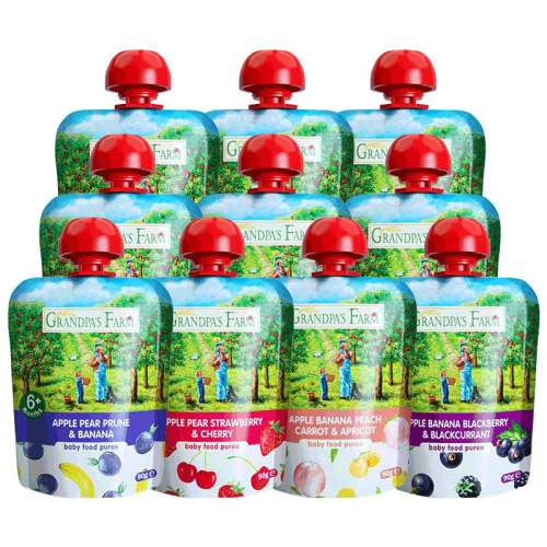 Ӥ10÷90g*4+ݮƻ90g*3+ӣ㽶90g*3 үүũӤ׶ʳƷ