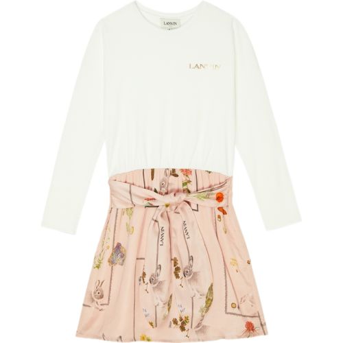 ��ɫ 12A ���ۿۡ�Lanvin �ļ�Ůͯӡ������ƴ�Ӷ�������ȹ