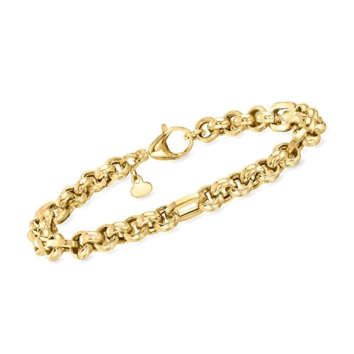 8Ӣ�� One Size ��Ӫ Ross-Simons ����� 18kt �ƽ� Rolo-Link ���� - 8 Ӣ�� ��