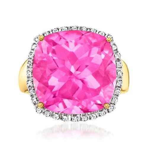 ��ɫ�� US 9 ��Ӫ Ross-Simons �ۺ�����ʯ�� . 14kt �ƽ���ʯ��ָ - ��ɫ ��