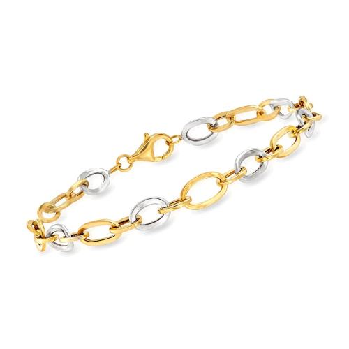 7 Ӣ��-��M18a One Size Ross-Simons 14kt 2-Tone ��Բ������ - 8 Ӣ�� ������������ֱ��