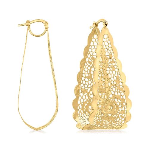 ��ɫ One Size ��Ӫ Ross-Simons ����� 14kt �ƽ𻨻���˿ U ��Ȧ�ζ��� - ��