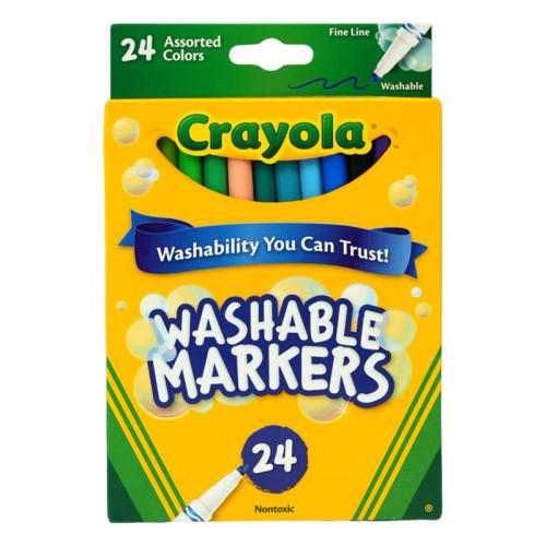 ϸ��ϸͷˮ�ʱ�24ɫ����ˮϴ�� �����Crayola24ɫϸ��Сѧ����ˮϴˮ�ʱʶ�ͯ���ʰ�ȫ�޶�˿��