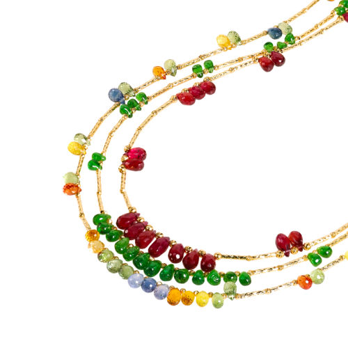 2-3.5mm/ɳ����/18K������ 43cm �����鱦���� �����Ǹ�Ѫ�챦ʯ����Ů18K���������ʱ���׹����