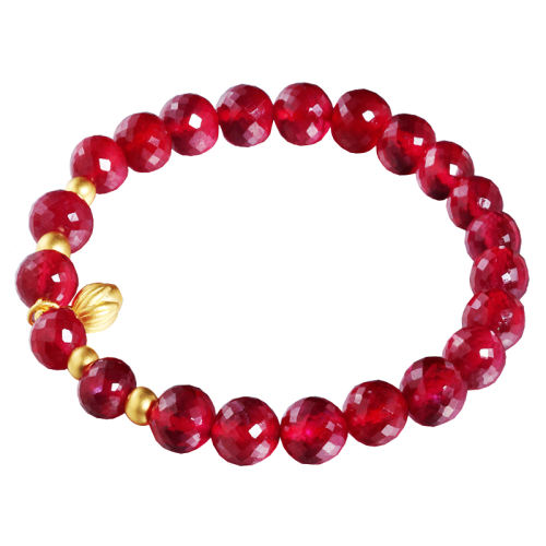 7-8mm/红宝石/足金弹力手链 16cm 若华红宝石足金彩宝弹力手链 7641.5元