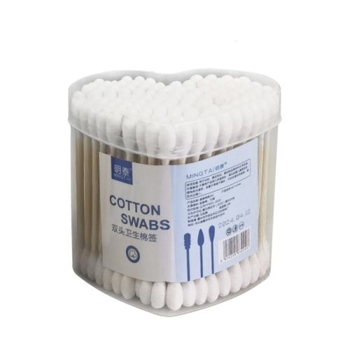 100支心形盒装棉签 心形盒装棉签美容化妆棉花棒双头盒装棉签100支盒装宝宝棉棒600支 3.94元