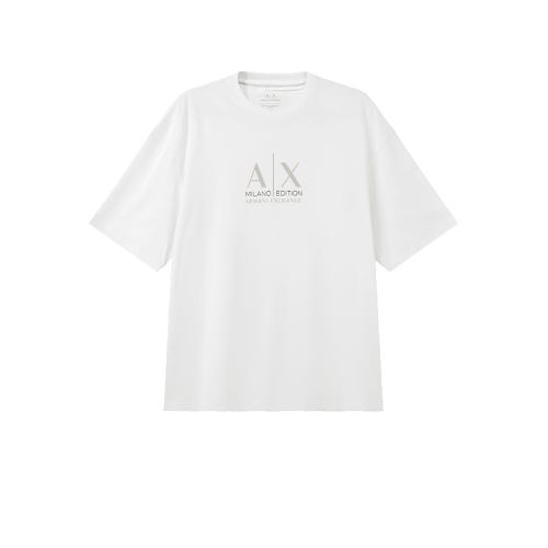 聚划算：1116 白色 S 阿玛尼 AX宽松版圆领短袖T恤 354.77元(含国补，需88VIP 95折)