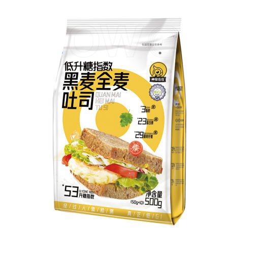 低升糖指数吐司1袋500g【低GI慢升糖】 神探伍伍低GI全麦黑麦吐司糖友孕妇粗粮饱腹慢早代餐面包零食品 35.06元
