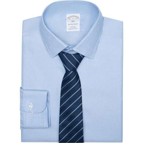 4000-浅蓝色 15/2 布克兄弟易打理纯棉细点正装衬衫 646元