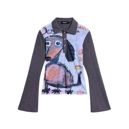 ����ɫ S Desigual�����ϡ�����ͬ�25�ﶬ��Ʒ����ӡ��Polo��Ůʿ��֯�� 555Ԫ��2��(��277.5Ԫ/��)