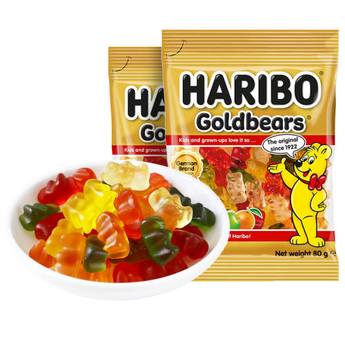 ��1��������ˮ��ζ80g Haribo���𱦽�����Ƥ��С�����ǹ�֭qq��ϲ�Ƕ�ͯ��ʳƷ�������
