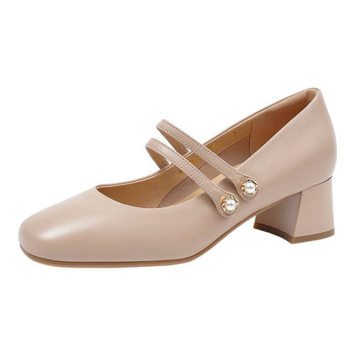 ӣ�ҷ�ɫ��Ƥ�� 34 ��ɭ��ʽԲͷǳ��ŮЬ�����¿���Ů�������������ЬHS257915