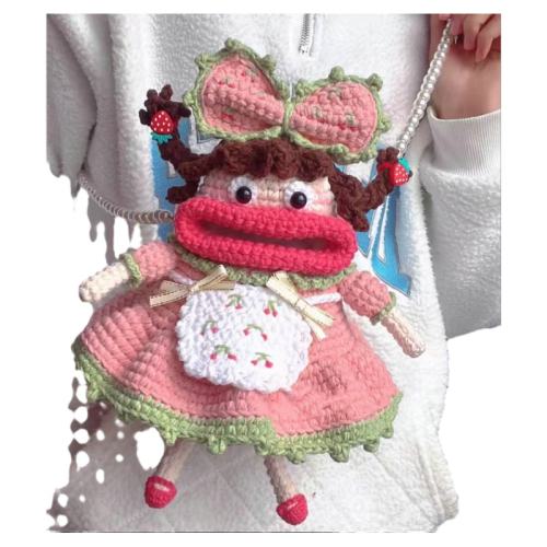 ��ɫӣ��Ů�ʹ�����ϰ� �ֹ���֯diy��������㳦����diy 32.4Ԫ