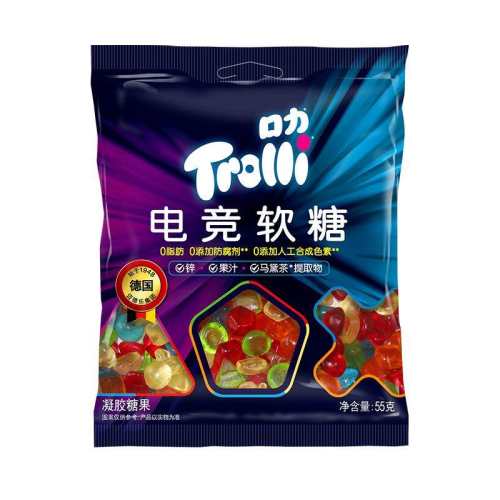 �羺����55g �¹�Trolli�������ǵ羺��Ϸ����ǹ��ۻῪ����ʳˮ����֭��Ƥ�� 7Ԫ