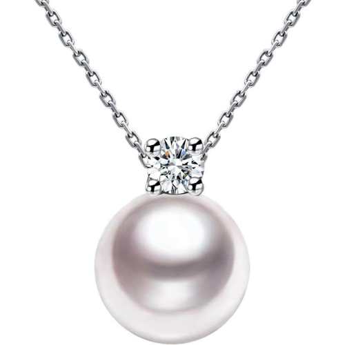 GiO�鱦 18K��Akoya��ˮ��������Ů������ʯ��׹������ˮ��9-9.5mm ����֮��/��18K���׹+925����/�޺˵�ˮ����/��ʯ6��  1637.16Ԫ